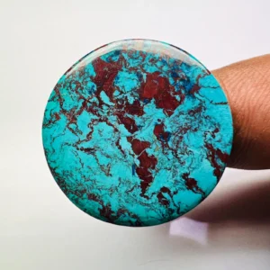 35 Ct Shattuckite Azurite Cabochon – 27x27x5mm Natural Blue Gemstone, Rare Flat Back Crystal for Jewelry Design
