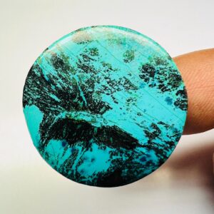 51 Ct Shattuckite Azurite Cabochon – 34x34x4mm Natural Blue Gemstone, Rare Flat Back Crystal for Jewelry Design